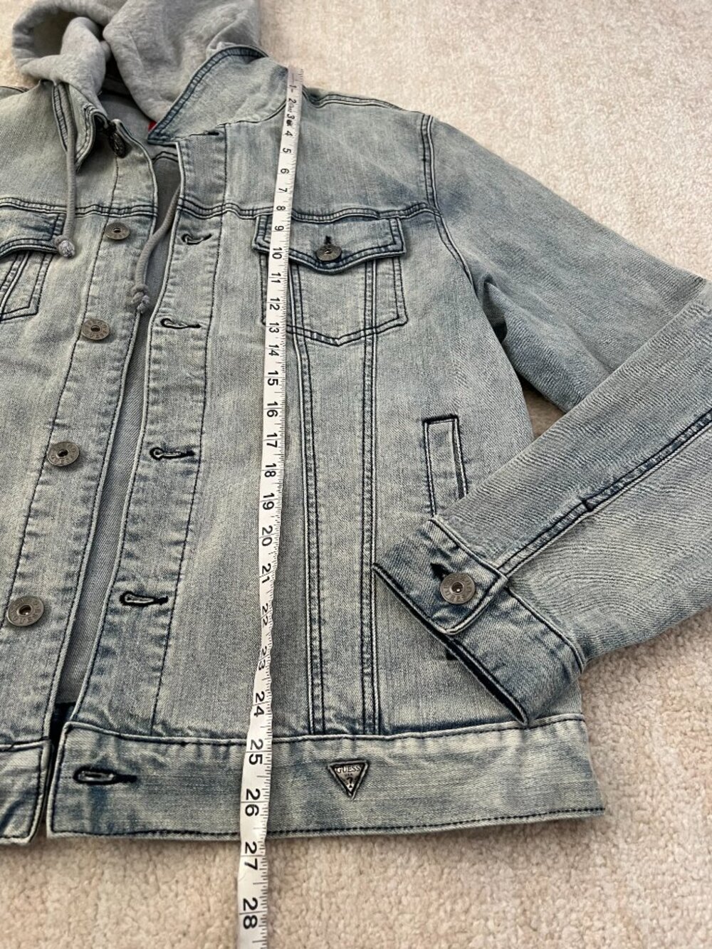 Guess Blue Hooded Jeans Denim Jacket XL - Picture 5 of 10